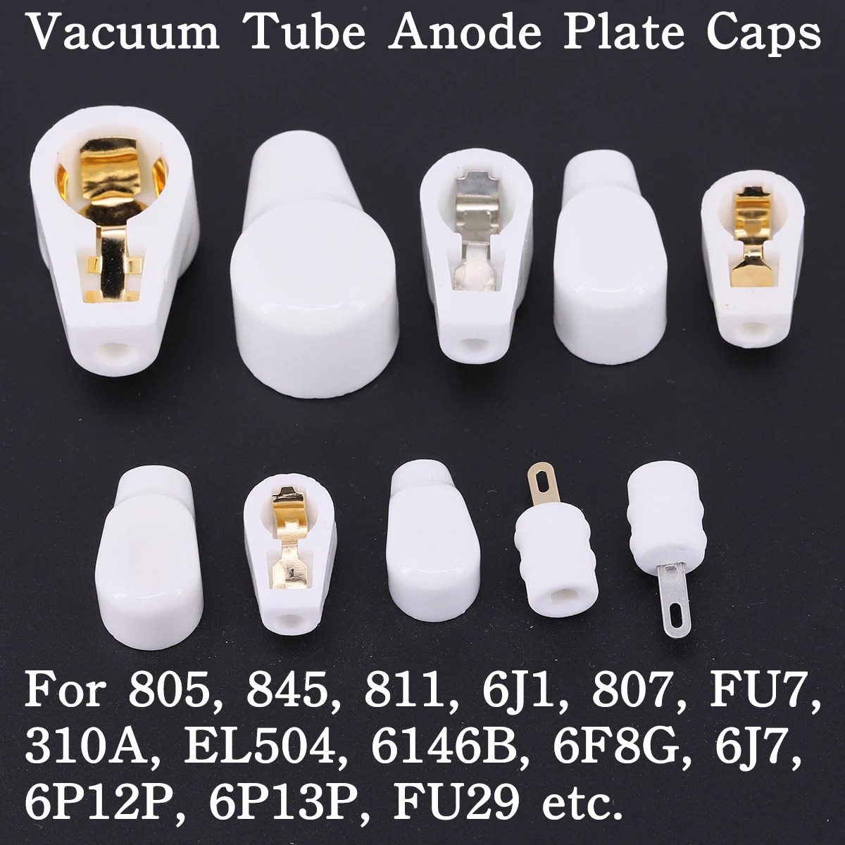 6.4mm 7.4mm 9mm 14mm Ceramic Vacuum Tube Anode Plate Grid Cap Hat For EL504 EL519 6P13P FU7 807 310A 845 6J1 805 811 572B FU29