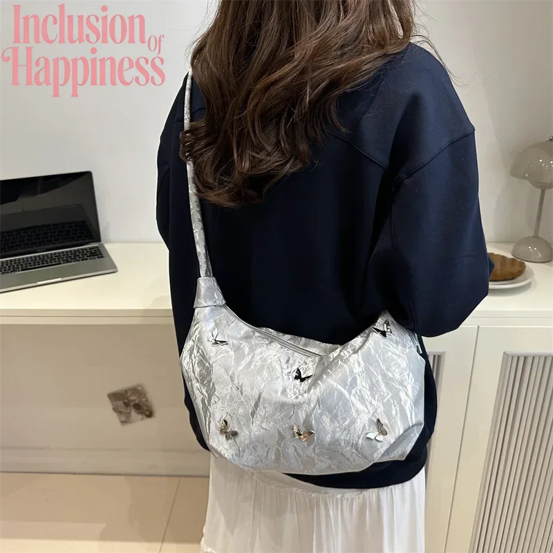 

Декоративная сумка через плечо с бабочкой Senior Sense Of Niche, новинка 2025, модная плиссированная сумка через плечо, взрывная сумка, сумка для пельменей