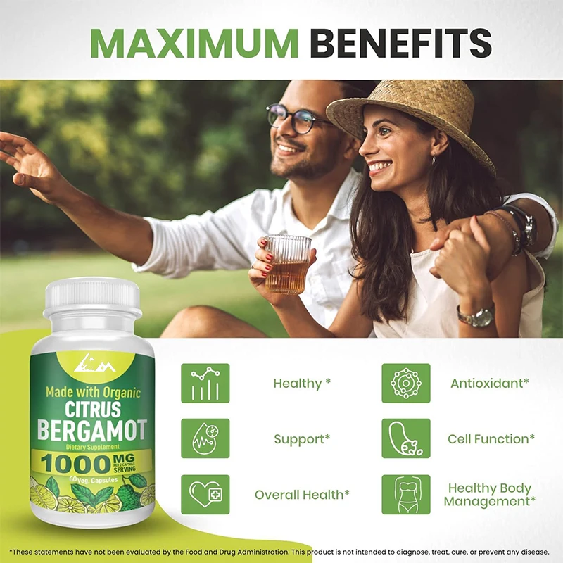 

Organic citrus bergamot - up to 50% polyphenols - pure 60 capsules - heart - cholesterol