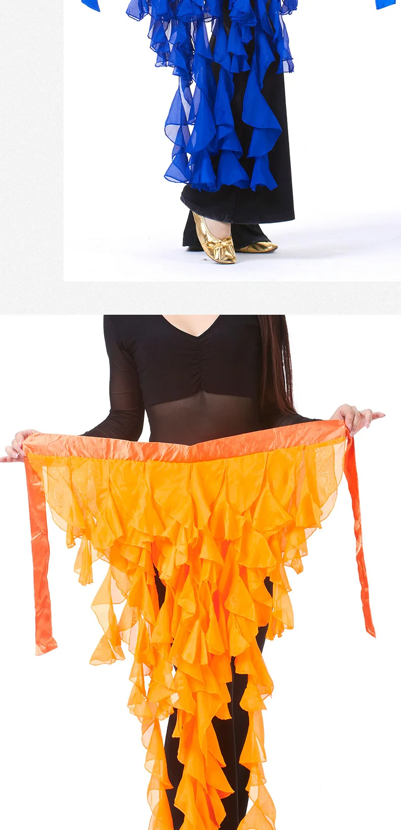 1PC frauen Bauchtanz Hüfte Schal Gürtel Rock Latin Dance Gürtel Neun Schwanz Fuchs Rock Leistung Quaste Welle rock – Detail 10