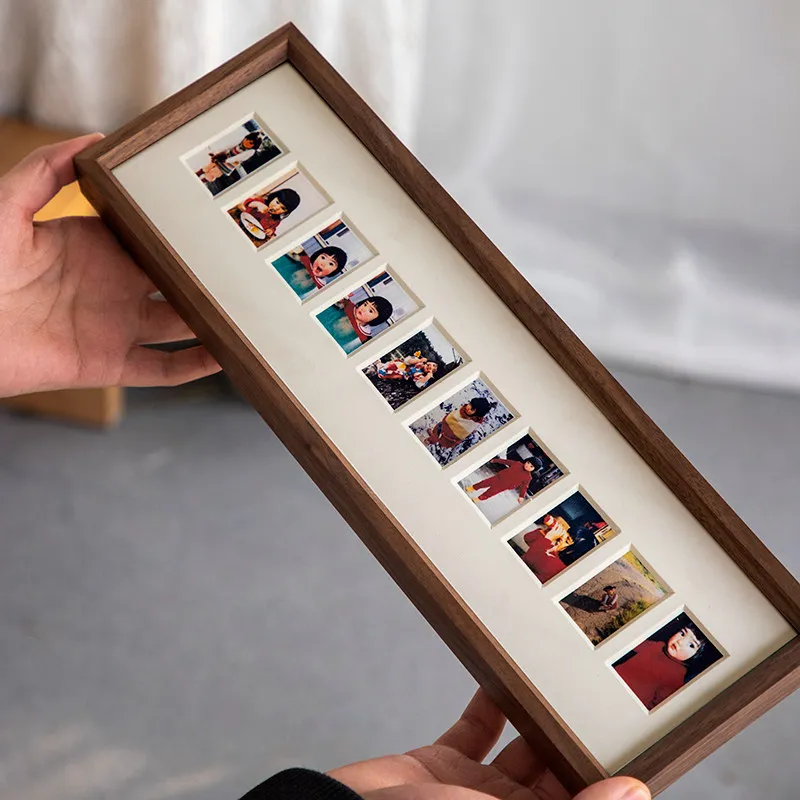 10/20 Grid Photo Collage Frame DIY Solid Wood Picture Display Multi Openings Wall Mount Photos Frames Personalized Picture Array