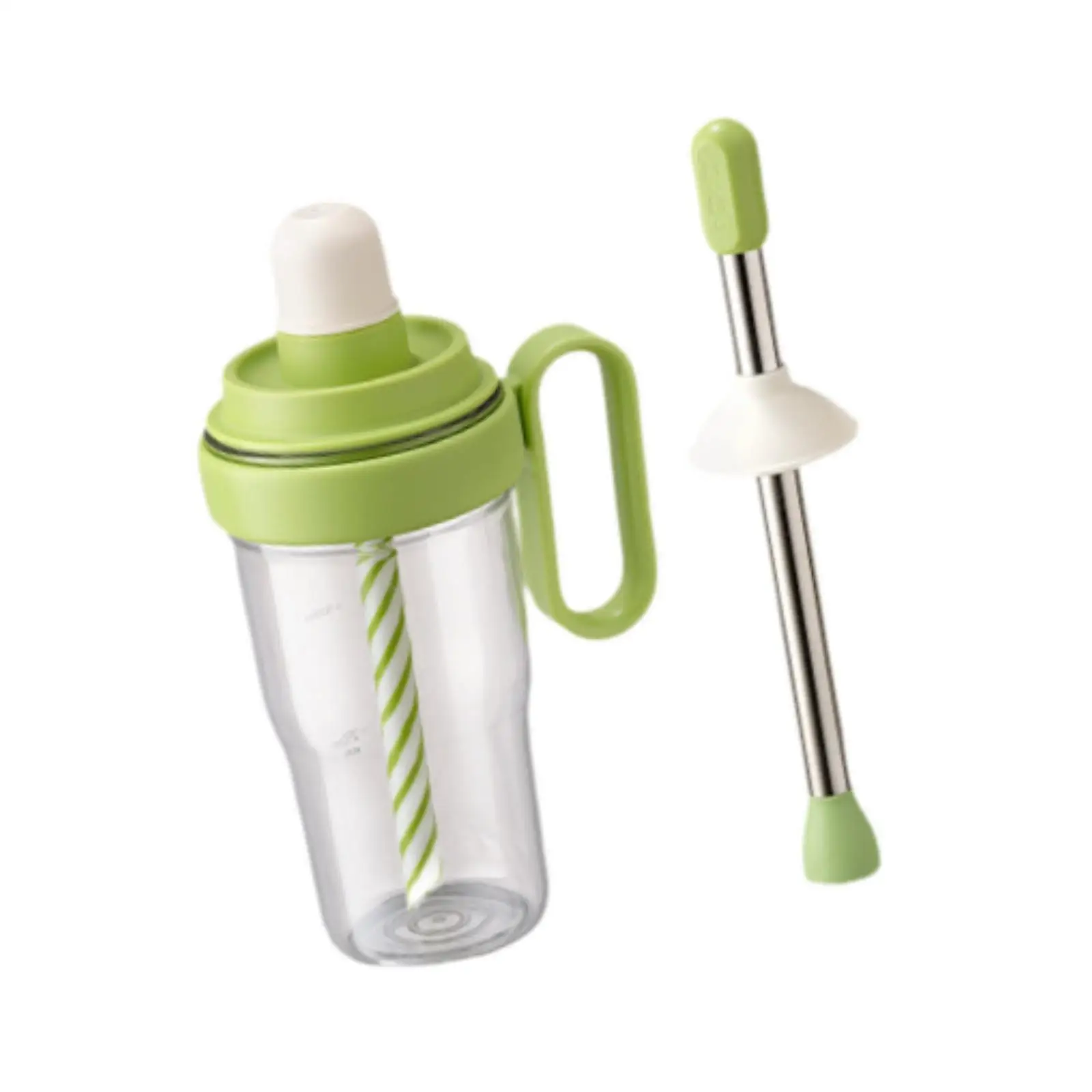 Large Capacity Water Bottle Tumbler Cup Mixed Set with Handle Straw Lid and Ice Crusher Stick for Refreshing Beverages and