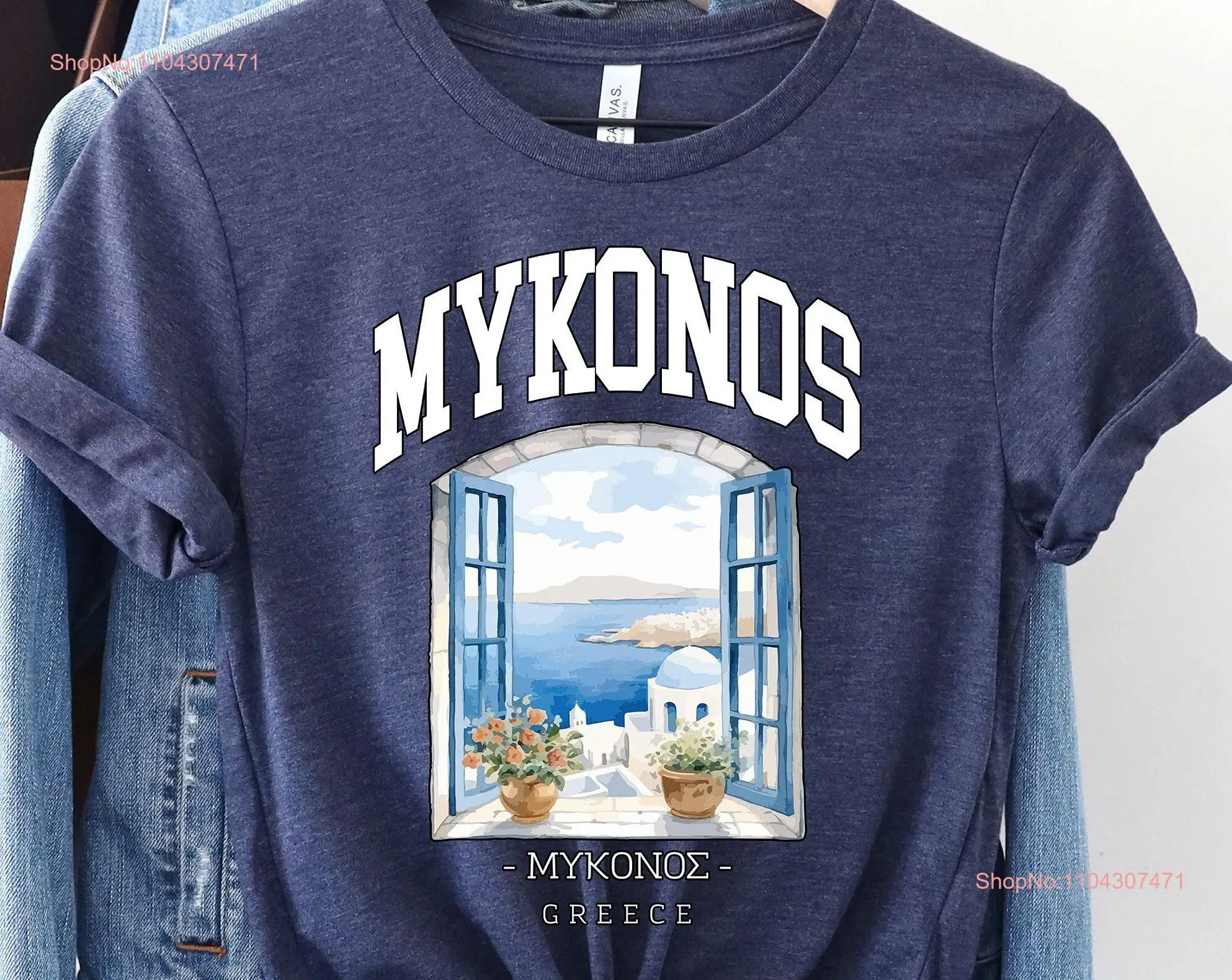 Mykonos T Shirt Vacation Mode Greece souvenir for her him long or short sleeves