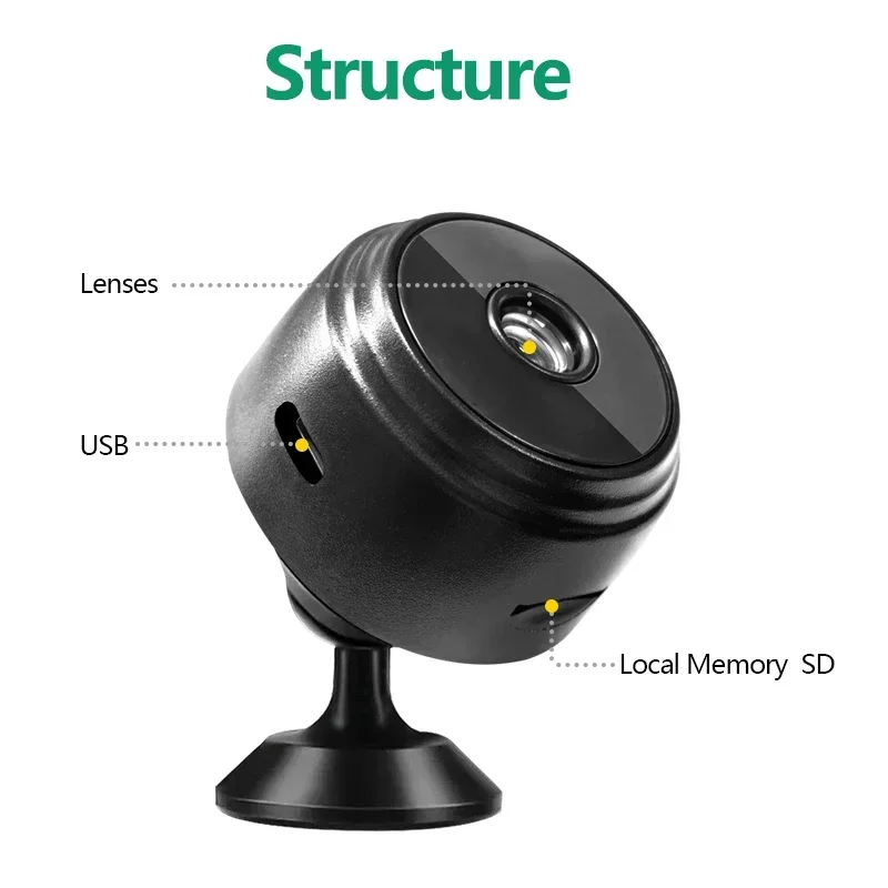 A9 Smart Wifi Security Camera Remote Video Mon HD Wireless Surveillance Monitor Mini Web Camcorder Sensor For Home Indoor Safety