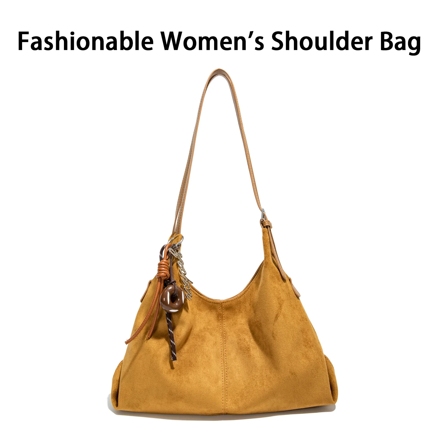 

New Autumn/winter Women's Large Capacity Shoulder Bag Suede Material Fashionable Women's Tote Bag Durable Commuter Shoulder Bag