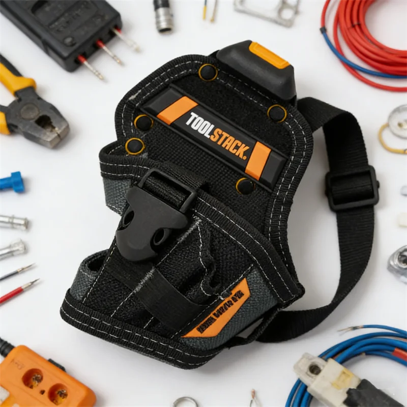 TOOLSTACK Bohrer-Holster Kleiner Handbohrer-Set Spezielle Gürteltasche Elektriker-Dekoration Tragbare Robuste Werkzeugtasche Hüfttasche – Detail 9