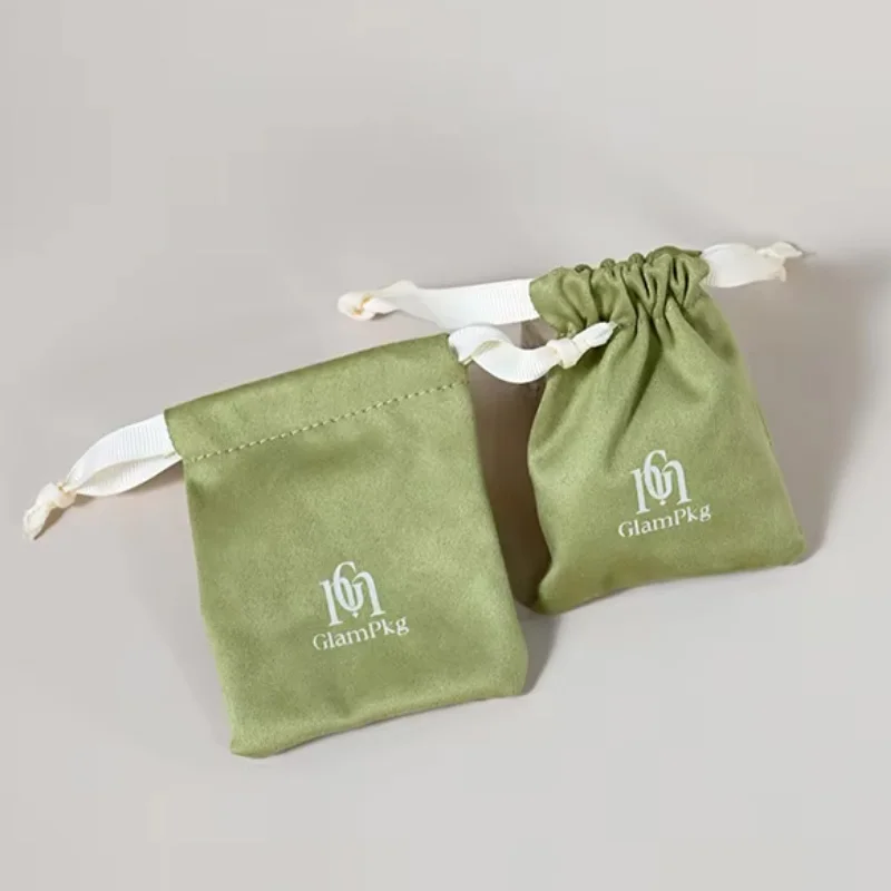 

Замшевые подарочные пакеты на заказ с логотипом масляных духов, упаковочная сумка для ювелирных изделий для браслета, ожерелья, сережек, фланелевый пылесборник