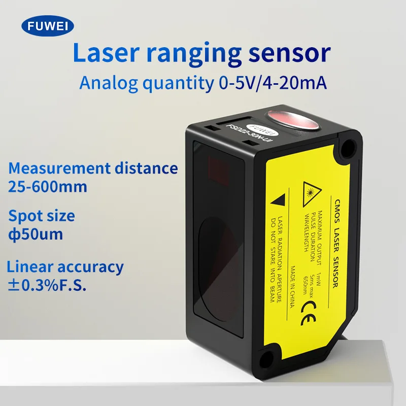 

FUWEI FSD22-100P-UI Laser Displacement Sensor High Precision 4~20mA 0-5V Output Digital Display Laser Triangulation