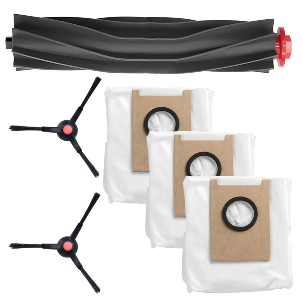 1 مجموعة الأسطوانة الرئيسية الجانب فرشاة أكياس الغبار عدة تحسين جودة الهواء ل Eufy 3-in-1 E20 جهاز آلي لتنظيف الأتربة جزء الملحقات