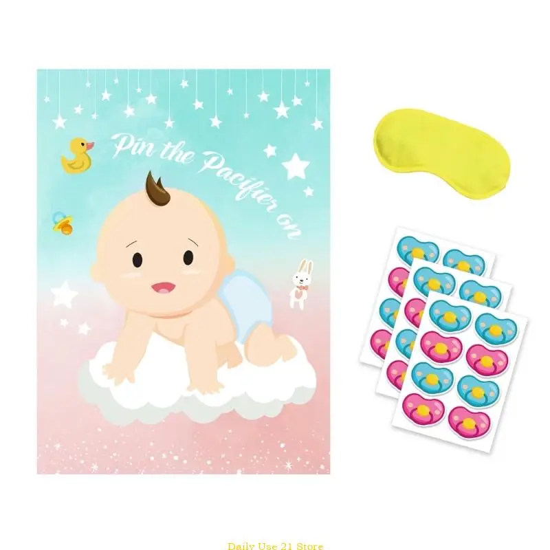 

Multifunctional Party Game Pin with 24 Stickers Birthday Party Supplies Festival Pin Game for Children's Party