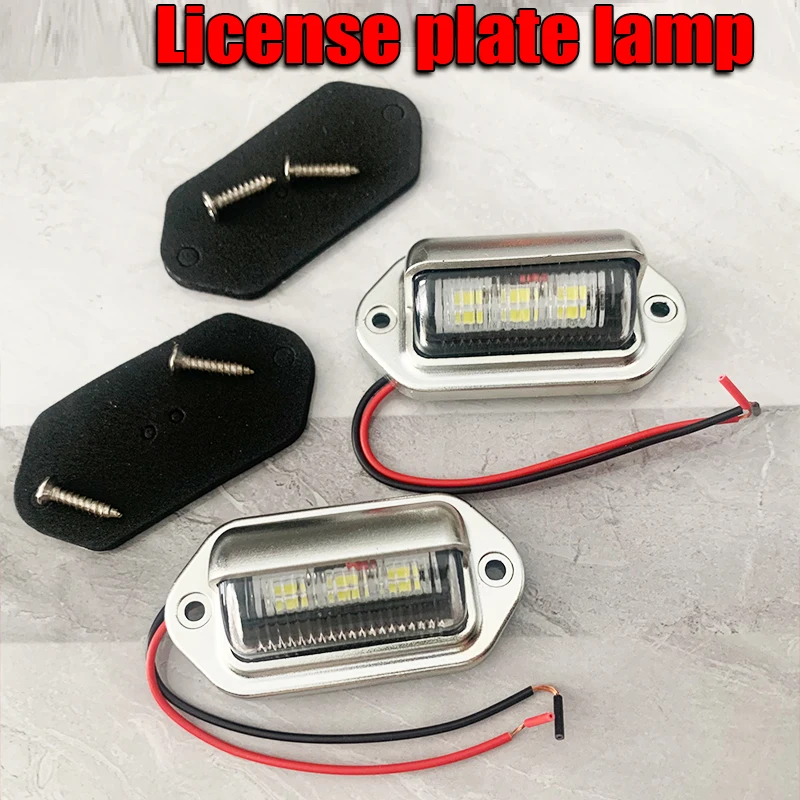 12-24V License Plate Light Signal Light Side Light 6 LED Cars Truck Bus Taillight  White Bulbs Tail Light 2PCS