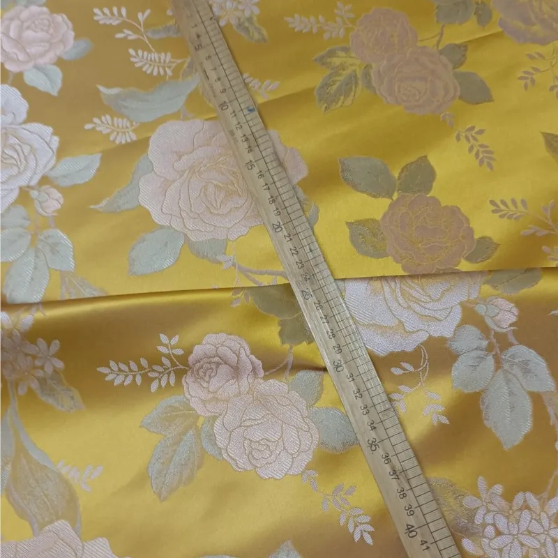 Colorful Rose 30 M Song Dynasty Brocade 100% Mulberry Silk 140 Door Width Costume Han Cheongsam Ancient Court Fabric