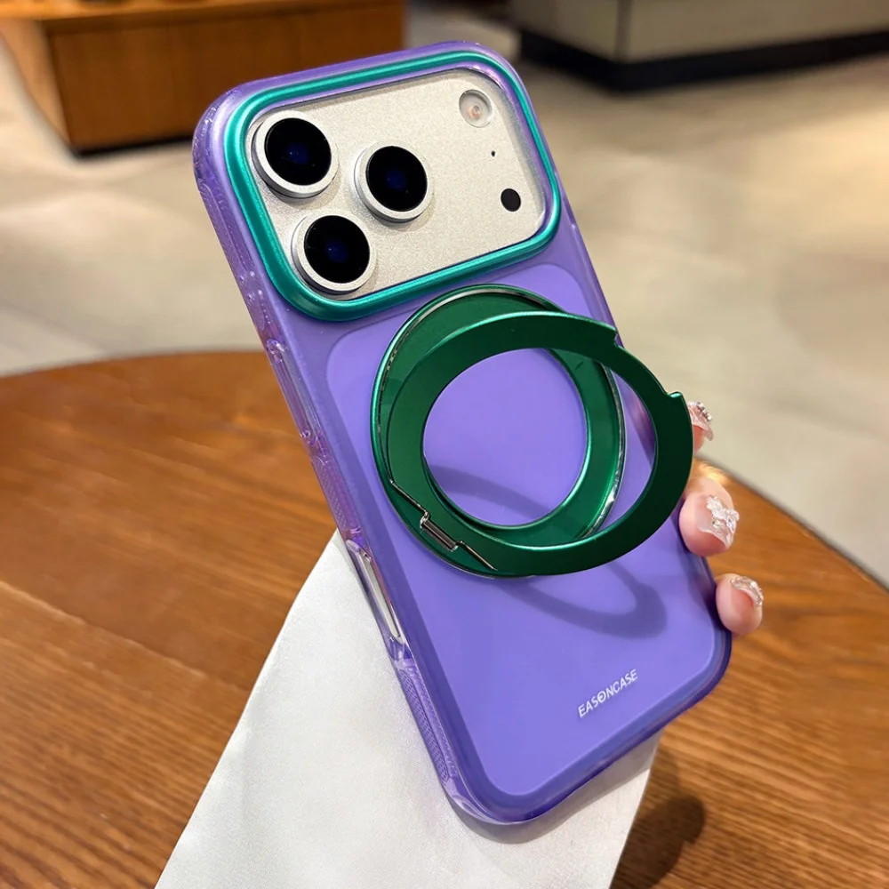 360 ° Rotierender Magnetring-Ständerhalter Handyhülle für iPhone 18 16 17 Pro Max für Magsafe Matt Transparent Stoßfeste Hülle – Detail 14
