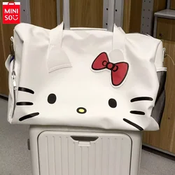 Miniso Large Capacity Travel Carry On Luggage Designer Bags Luxury Kawaii Hello Kitty Waterproof Duffle Bag Fashion Trend Brand