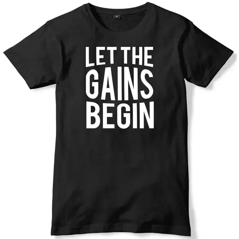 Let The Gains Begin Herren-T-Shirt mit lustigem Unisex-Design