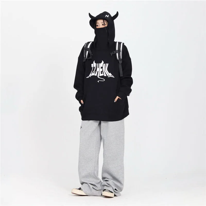 Harajuku วิ่งดาว Sweatpants Hip Hop Streetwear Elastic เอวเย็บปักถักร้อย Casual Oversize ขากว้างกางเกงกีฬา