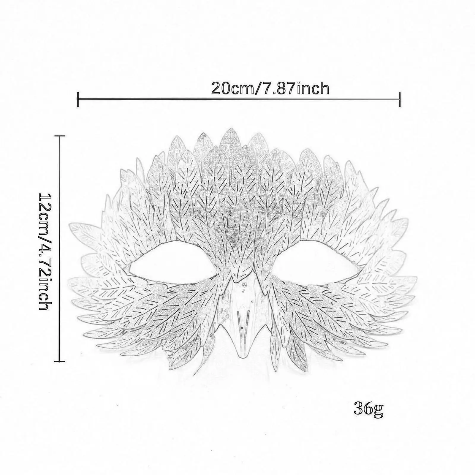 Halloween Mask Photo Props Feather Eye Mask for Party Prom Stage Performance