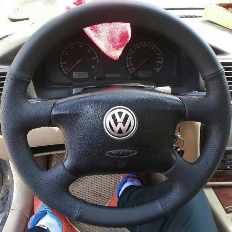 Car Steering Wheel Cover For Volkswagen Passat B5 VW Golf 4 Skoda Octavia 1999-2005 Customized DIY Original Steering Wheel Braid