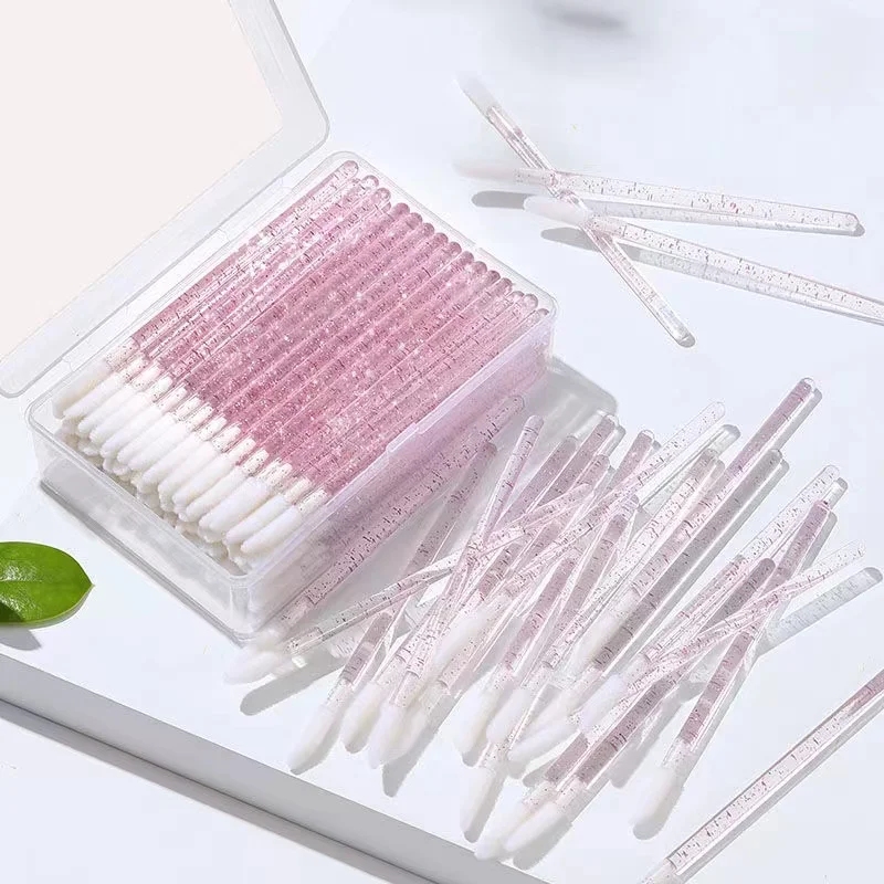 Clavier 50PCS Disposable Lip Brush Eyelash Makeup Brushes Lash Extension Mascara Applicator Lipstick Wands Cosmetic Tools