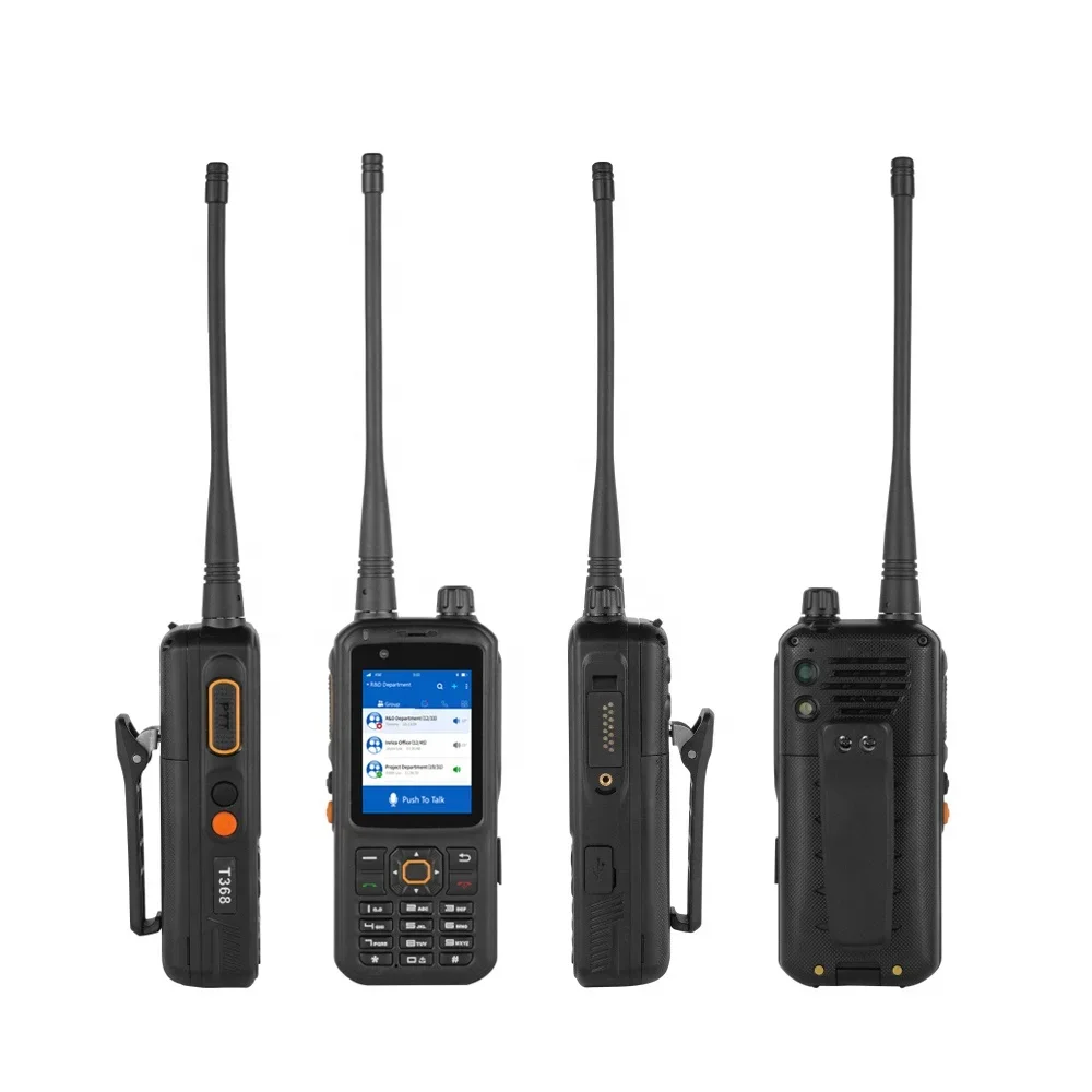 Inrico T368 front and rear cameras design support 4g wifi gps sos button fireman walkie talkie