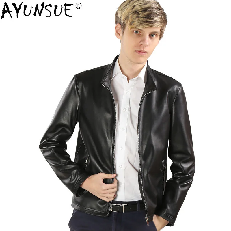 

Мужская куртка из натуральной овечьей кожи, осенняя одежда, новинка 2024, Мужская одежда, мужская одежда LXR381