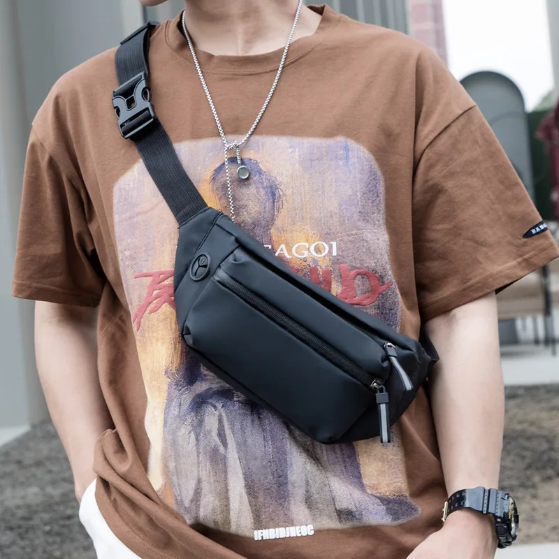 Men's Casual Chest Bag Outdoor Sports Waterproof Waist Bag Fashion Small Shoulder Bag Trendy Lightweight Crossbody Bag Phone Bag