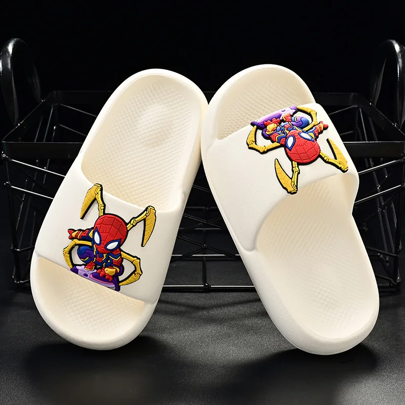 

Детские тапочки Disney, летние домашние тапочки для мальчиков с толстой подошвой, мягкие нескользящие сандалии, синяя обувь для мальчиков с героями мультфильмов, размер 26-4