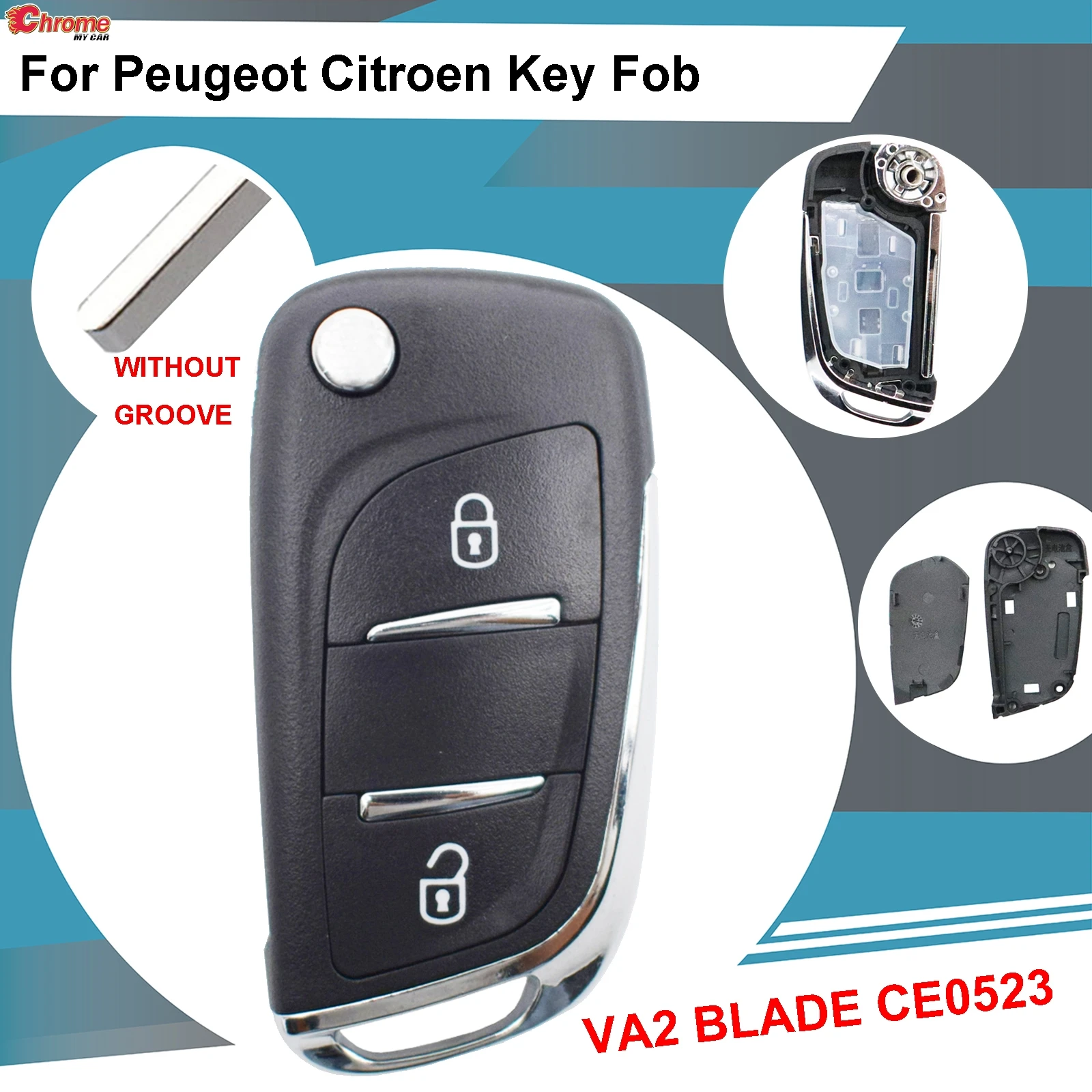 Flip Chiave A Distanza Intelligente Caso Della Copertura Borsette 2 Pulsante Per 3008 Peugeot Espetta Partner Citroen C3 Picasso C2 C3 C4 Aircross Dispatch C8