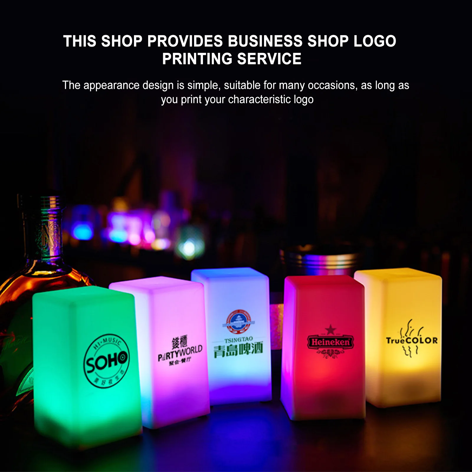 Lámpara LED de ambiente para escritorio, luz nocturna para Bar, con logotipo personalizado, adecuada para bares, restaurantes, cafés y fiestas