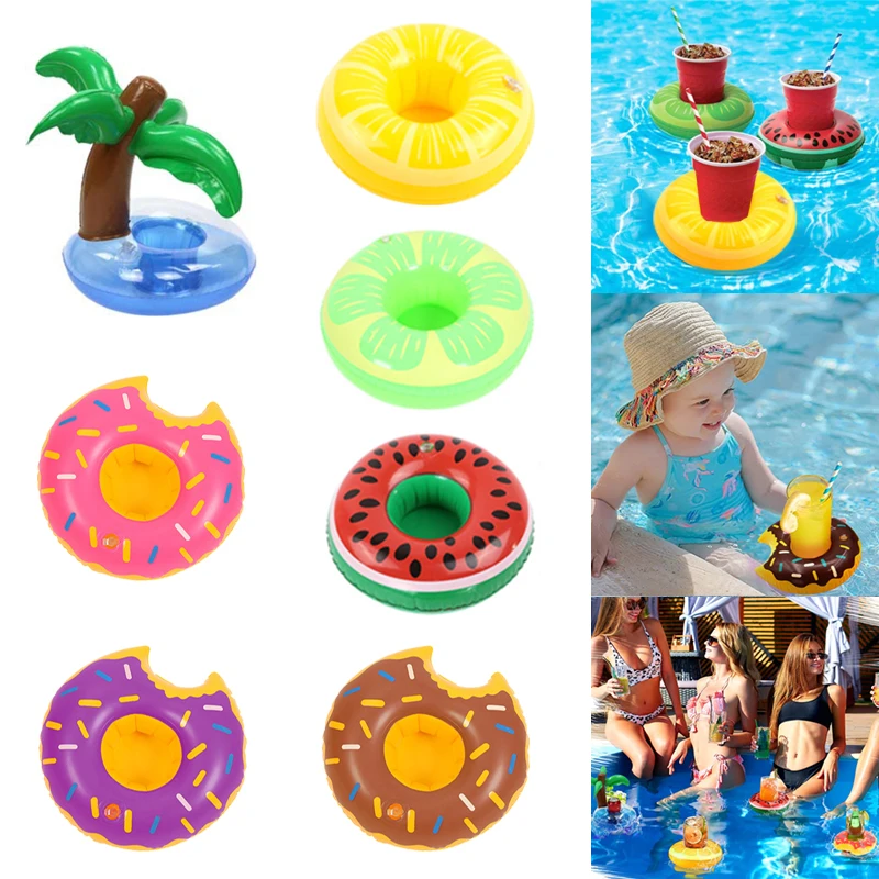 Inflatable Drink Holder Swimming Pool Cup Holder Floats for Parties and Kids Water Fun Toys Summer Swimming Party Decoration