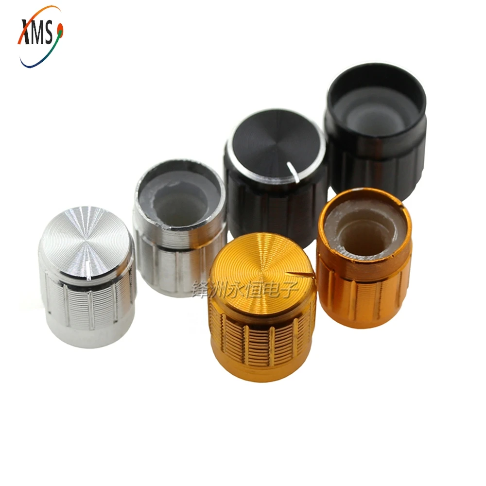 5PCS  13*17 15*17mm  Aluminum Potentiometer Knob  Plum Blossom Volume Adjustment Knob Hat Gold And Silver Black