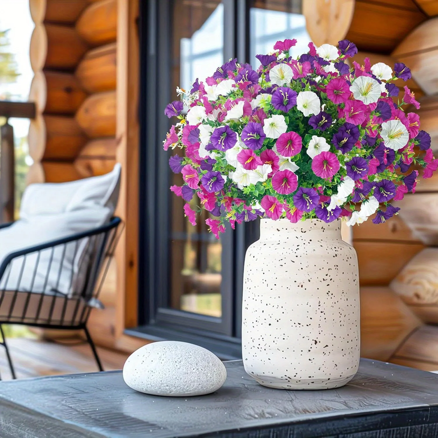 6/9er-Pack Künstliche Blumenmischung aus Seidenblumen für Frühlingsdekorationen im Innen- und Außenbereich, Haus, Garten und Zimmer – Detail 3