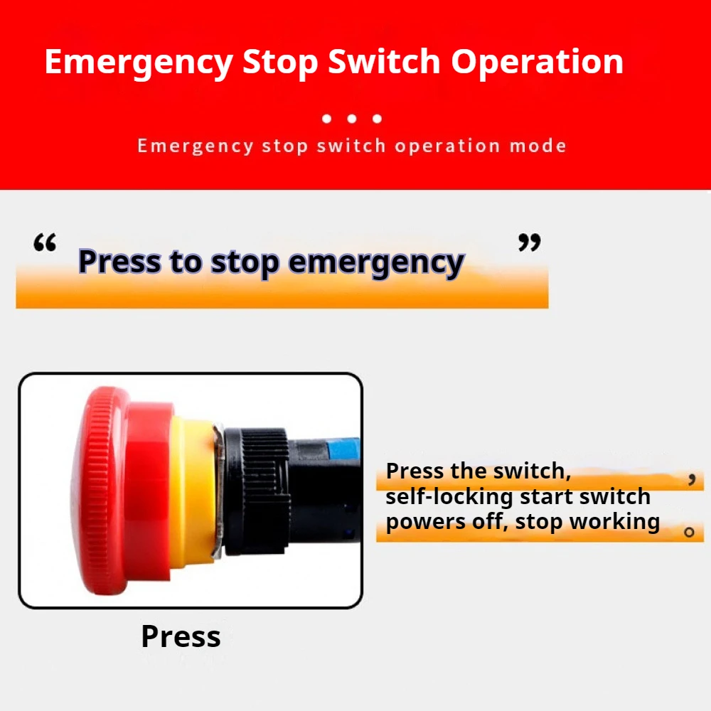 1PC Emergency Stop Self-locking Button Switch Without Light Thickened Silver-Plated 6Pin 2NO/2NC 250V 5A Flame Retardant Switch
