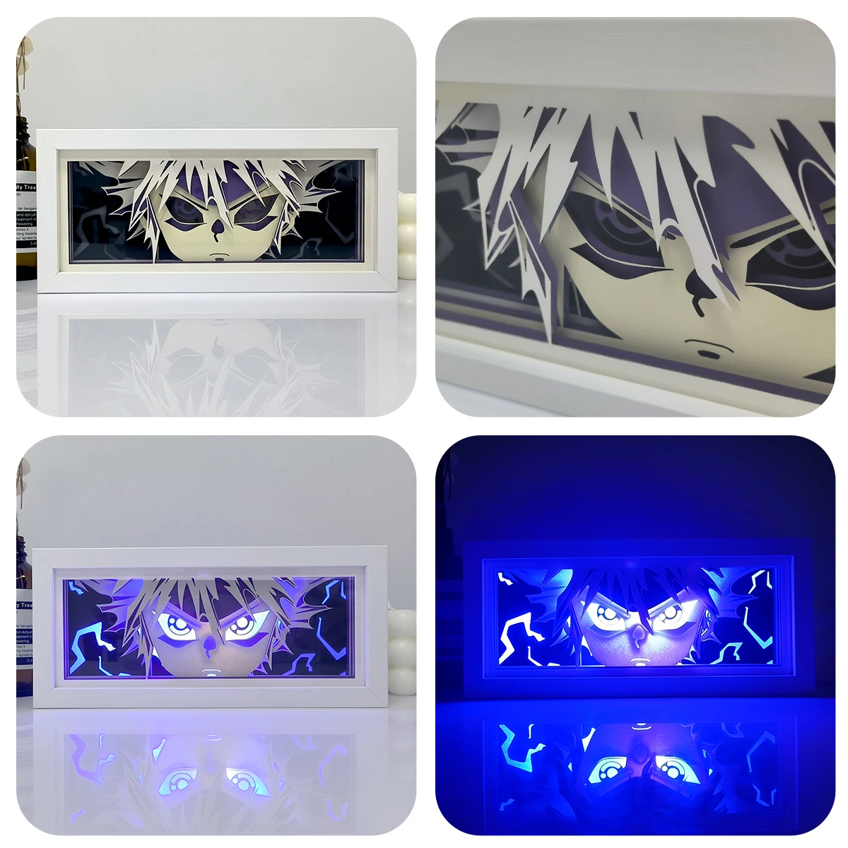 Anime Paper carving Box Light Remote control model multiple colors Gamer Bedroom Decoration party present