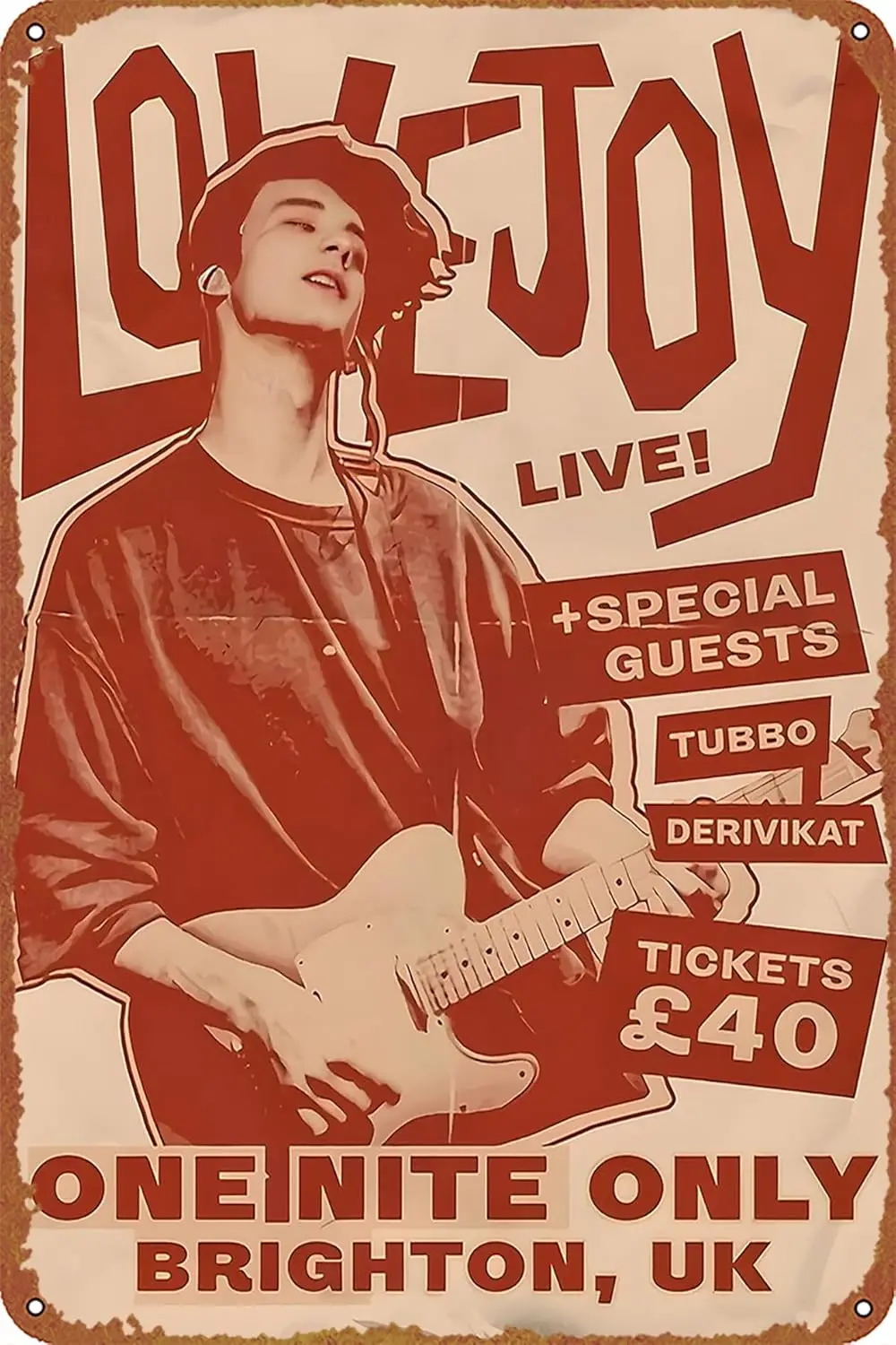 1p,90's LOVEJOY concert music posters Tin Metal logo Retro wall logo suitable for home cafe bar bar wall decoration