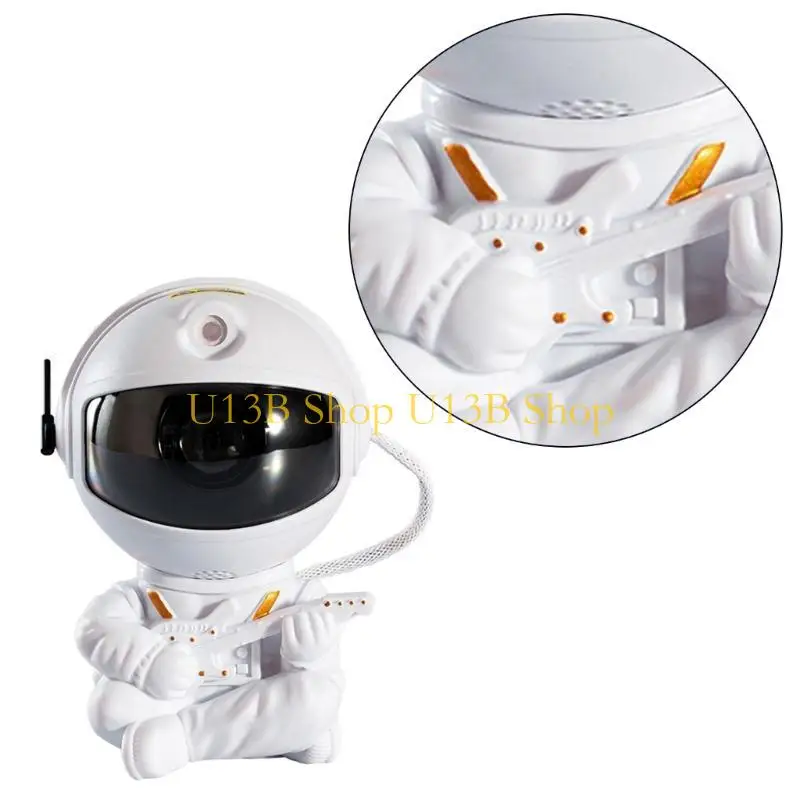 U13B 360°回転宇宙飛行士プロジェクターライトギター/星の手元にあるポータブルリモートコントロールナイトランプベッドルーム装飾用