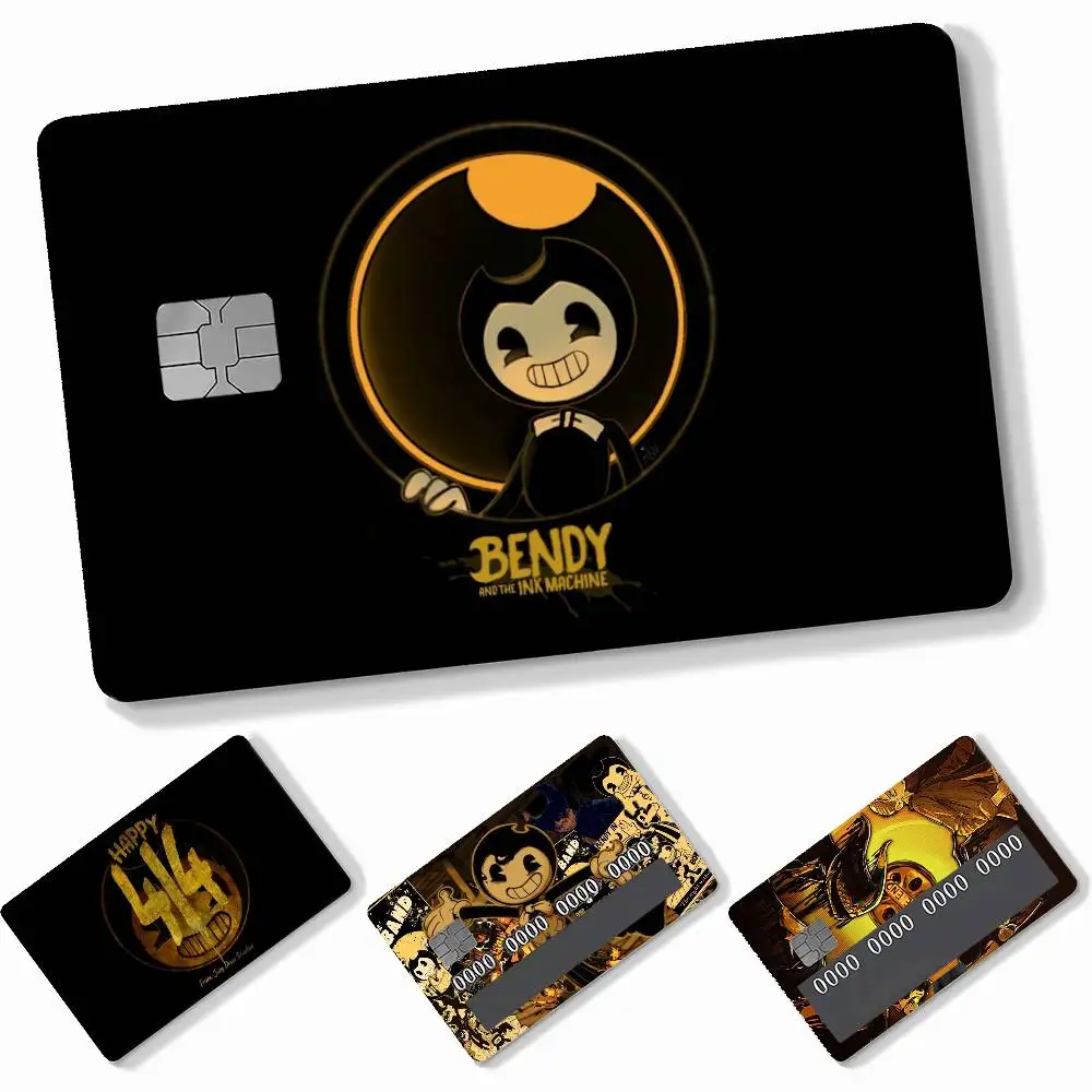 Horror Game B-Bendy and The Ink Machines 4 decorative stickers for credit cards transit cards and similar cards