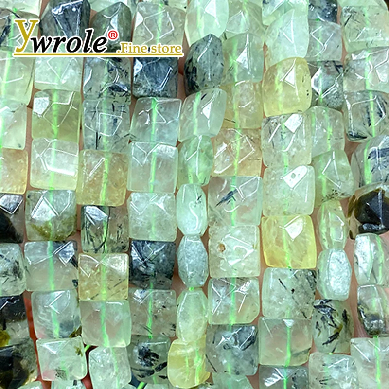 

Натуральный драгоценный камень, зеленый пренит 9-10 мм, граненые плоские квадратные бусины-разделители для изготовления ювелирных изделий, браслеты «сделай сам», подвески, аксессуары