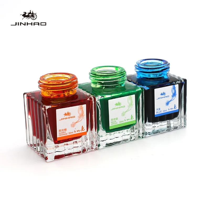 JINHAO 30ml varios colores tinta de vidrio tinta embotellada pluma estilográfica recarga de tinta cartucho escuela escritura suministros de oficina papelería