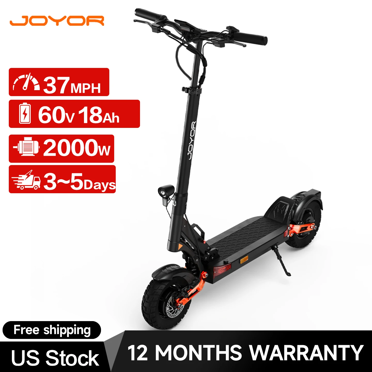 

Joyor T10 Adult E-scooter 1000W*2 Motor 60V18Ah Escooter 10 Inch Off Road Tire Off Road Electric Scooter