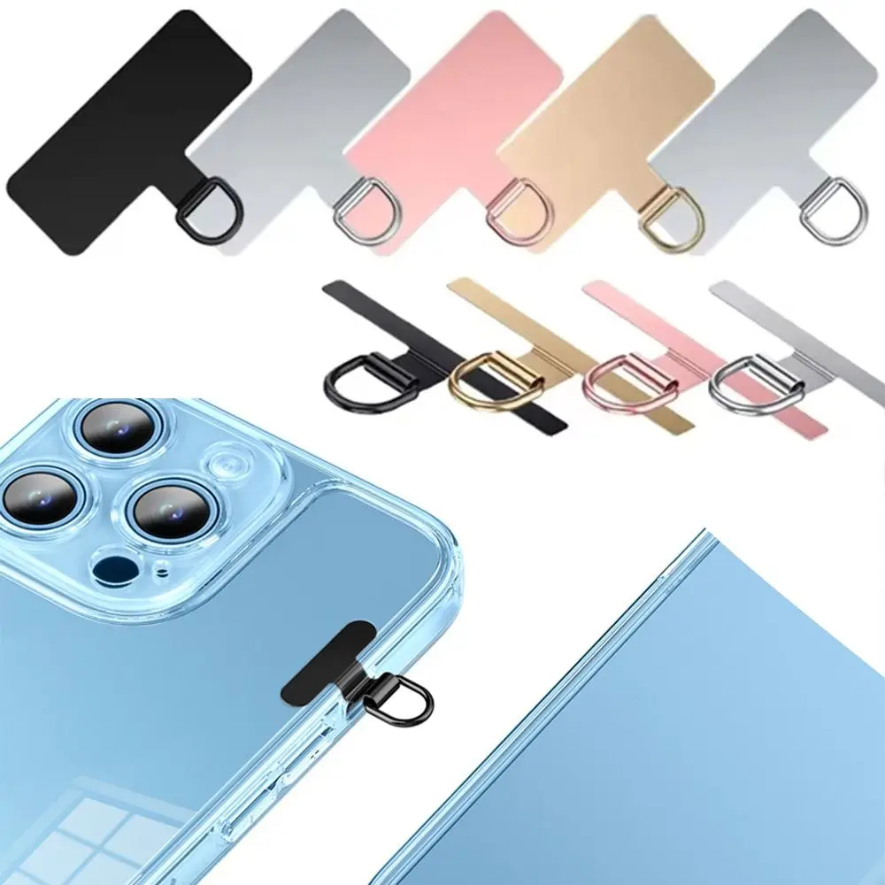 Ultra-thin Phone Lanyard Tab Double Buckle Gasket Metal Phone Lanyard Clip Patch Anti-fall Anti-lost Phone Case Hanging Rope