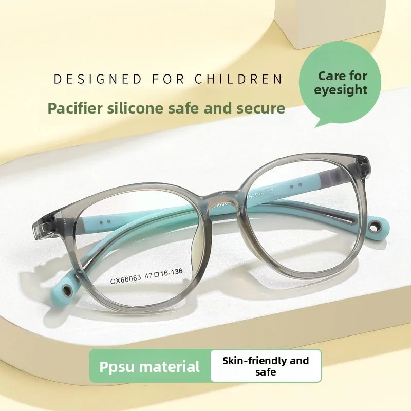 

47-16ppsu Children's Silicone Frame Primary School Students Myopia Frame fashion tr90 Frame Round Myopia Glasses