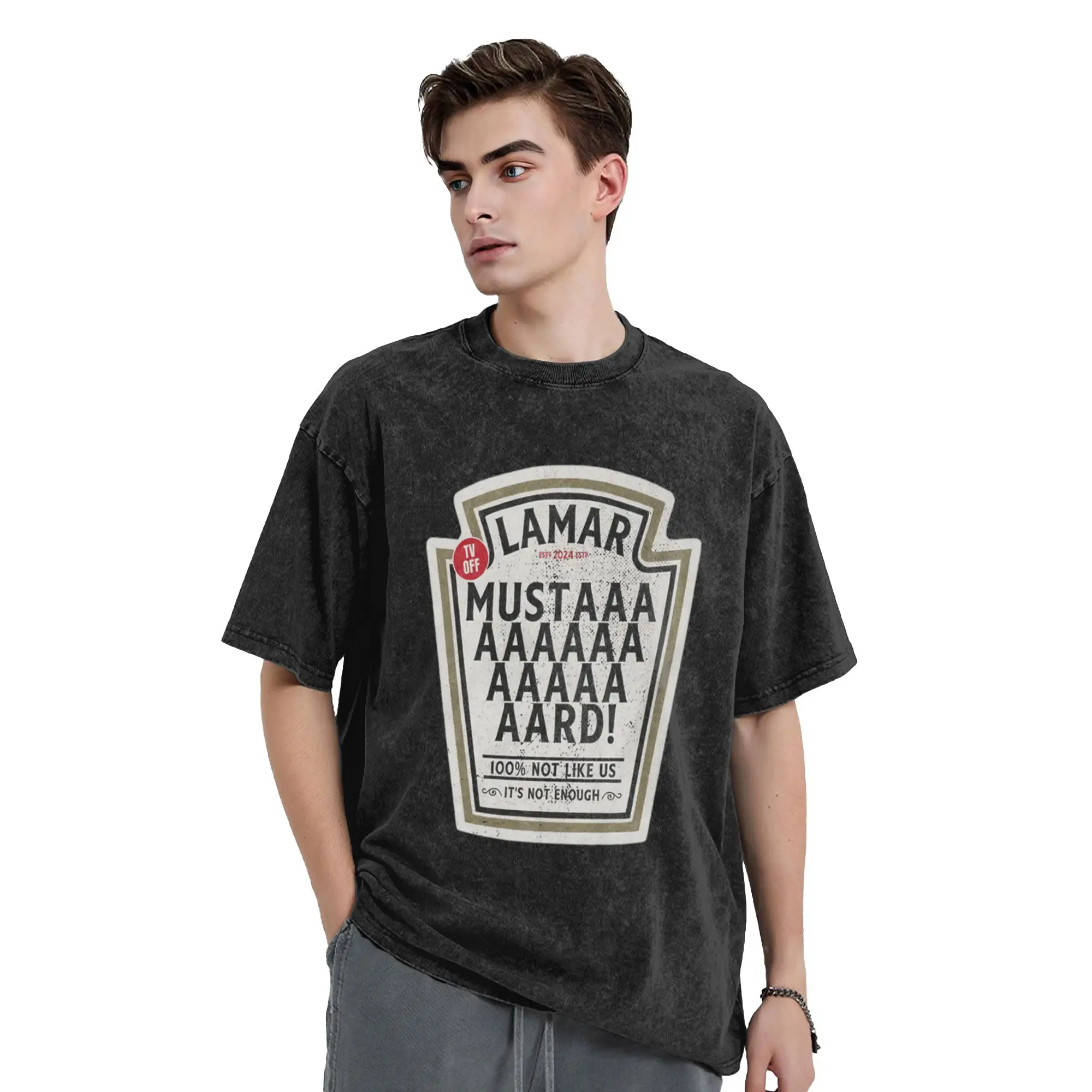Kendrick Lamar Mustard TV Off Unique Trendy A Vintage Oversized Cotton Unisex T-Shirts