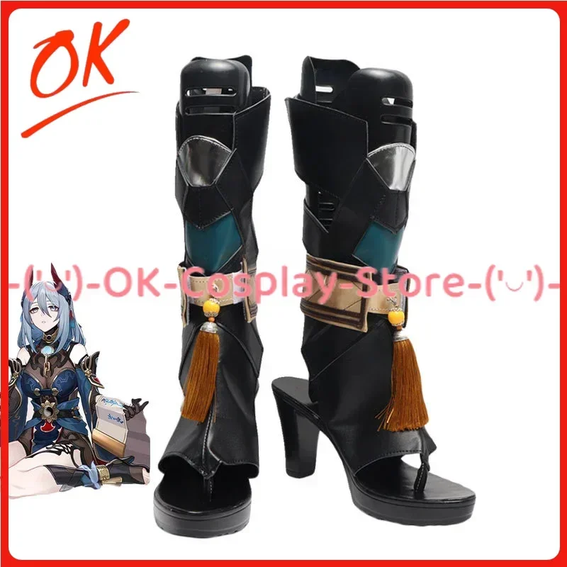[Customized] Honkai Star Rail Hanya Cosplay Shoes Anime Game Roleplay Costume Prop Halloween Carnival Party PU Leather Boots