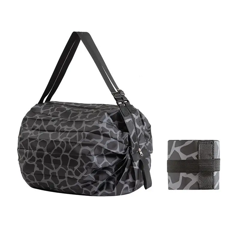 Foldable Reusable Shopping Tote Bag With Handle Large Capacity Portable Single Shoulder Grocery Pouch