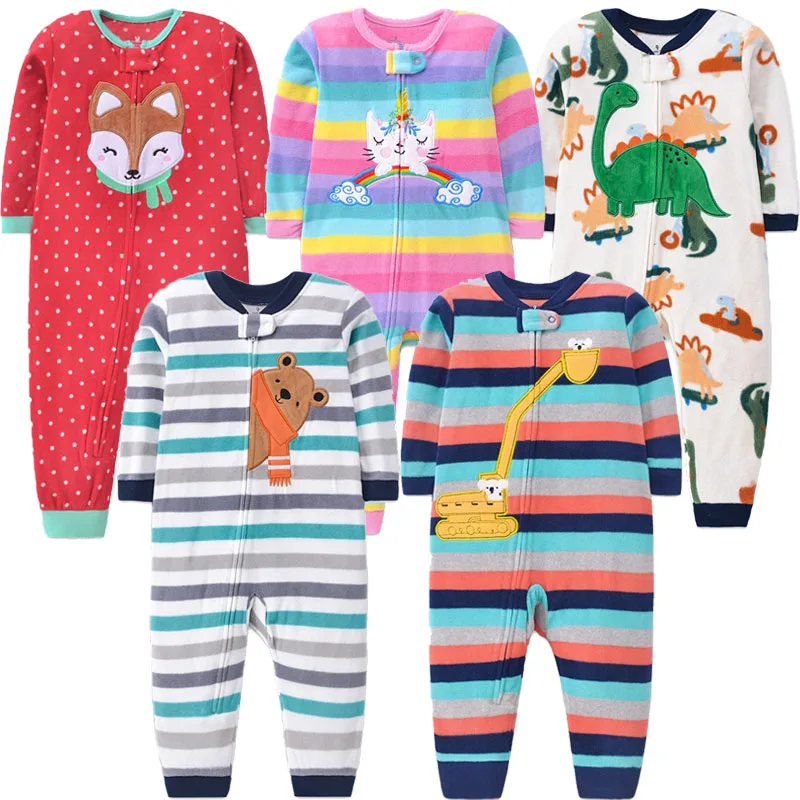 

Newborn Baby Boys Girls Cotton Bebe Cute Animal Romper Winter Zipper Fleece Warm Comfy Pajamas Infant Clothing Jumpsuit 9-24M