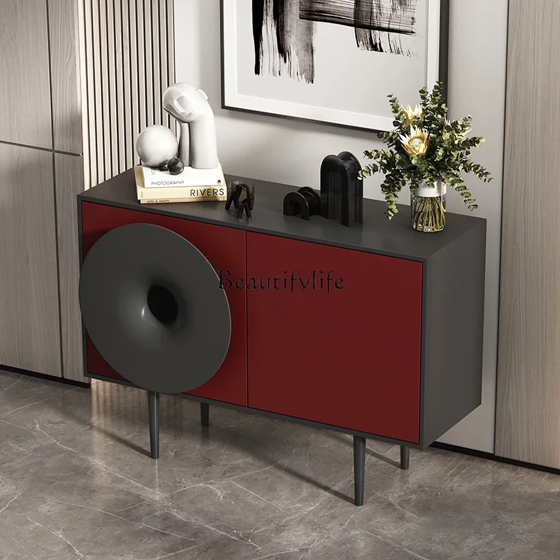 

yj32 Light luxury solid wood entrance cabinet, simple modern living room storage and dining side cabinet