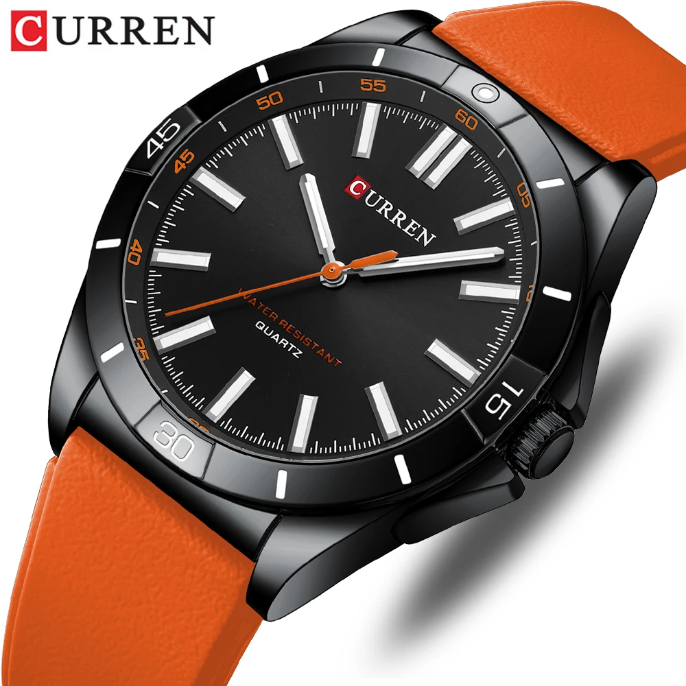 CURREN Fashion Simple Watches for Men Silicone Bracelet Analog Quartz Wristwatches for Business Man Luminous Hands Clock