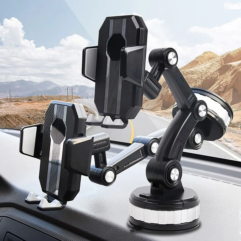 360° Rotating Car Phone Holder Anti Shaking Suction Cup Type Car Phone Bracket Fixed Shockproof Smartphone Holder