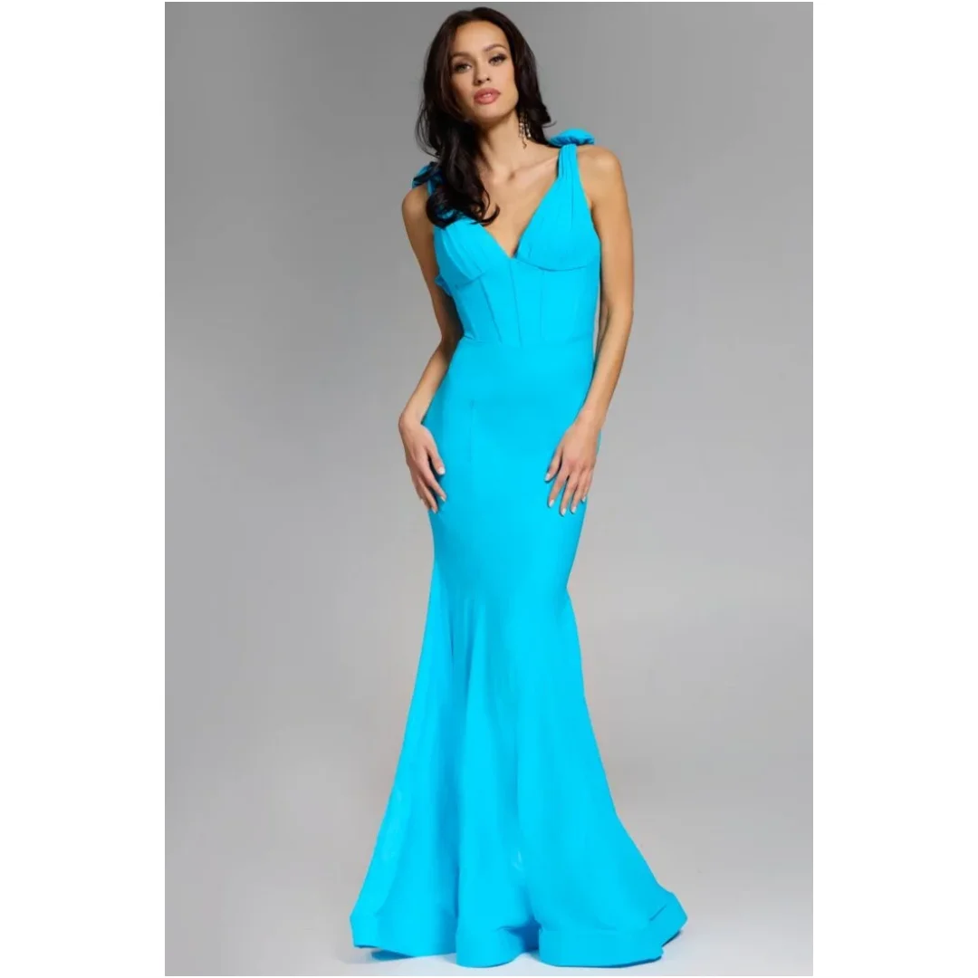 

Mina Flowers Evening Dress Luxury Elegant Formal Women's Dresses for Special Occasions Sleeveless Customized Backless V-neck